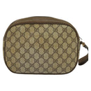 GUCCI GG Supreme Web Sherry Line Clutch Bag PVC Beige Gold 89 01 034 Auth th6057-2