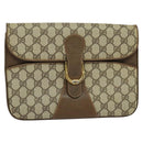 GUCCI GG Supreme Shoulder Bag PVC Beige Gold Auth th6066-1