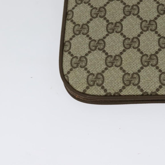 GUCCI GG Supreme Shoulder Bag PVC Beige Gold Auth th6066