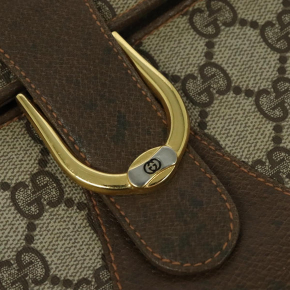 GUCCI GG Supreme Shoulder Bag PVC Beige Gold Auth th6066