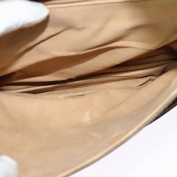 GUCCI GG Supreme Shoulder Bag PVC Beige Gold Auth th6066