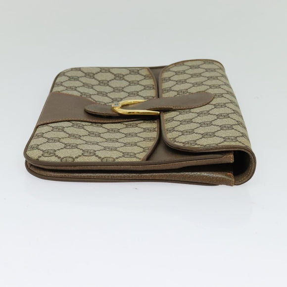 GUCCI GG Supreme Shoulder Bag PVC Beige Gold Auth th6066