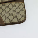 GUCCI GG Supreme Shoulder Bag PVC Beige Gold Auth th6066-9