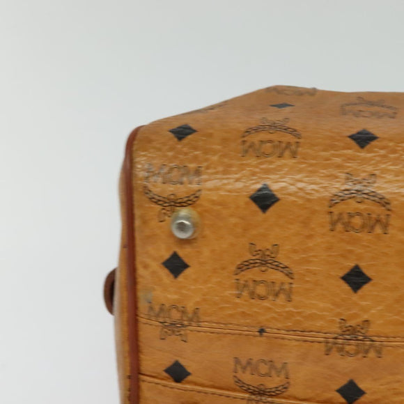 MCM Hand Bag PVC Leather Brown Gold Auth th6067