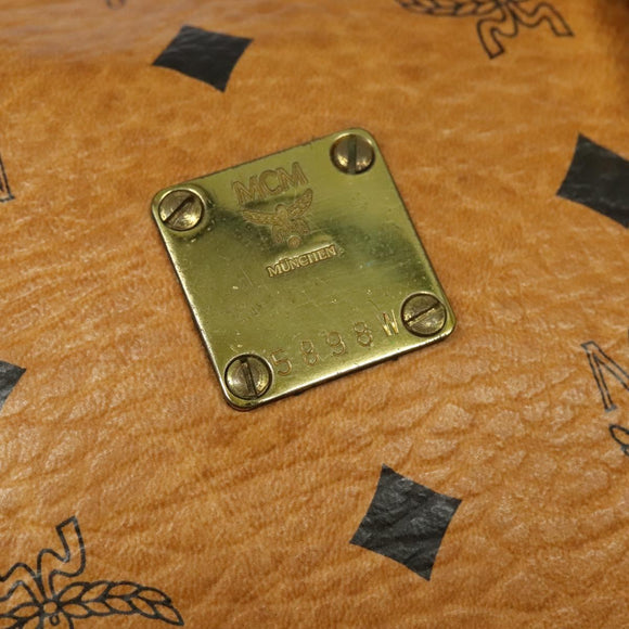 MCM Hand Bag PVC Leather Brown Gold Auth th6067