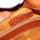 MCM Hand Bag PVC Leather Brown Gold Auth th6067-15