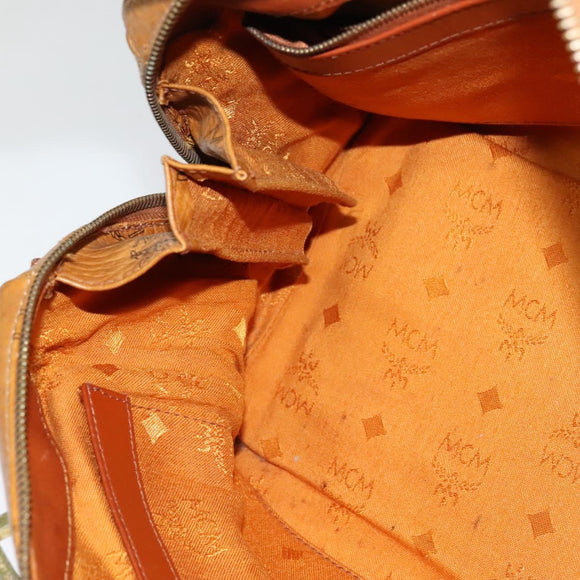 MCM Hand Bag PVC Leather Brown Gold Auth th6067