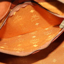 MCM Hand Bag PVC Leather Brown Gold Auth th6067-19