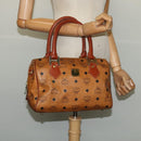 MCM Hand Bag PVC Leather Brown Gold Auth th6067-21
