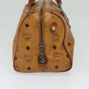 MCM Hand Bag PVC Leather Brown Gold Auth th6067-4