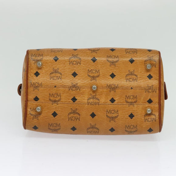 MCM Hand Bag PVC Leather Brown Gold Auth th6067