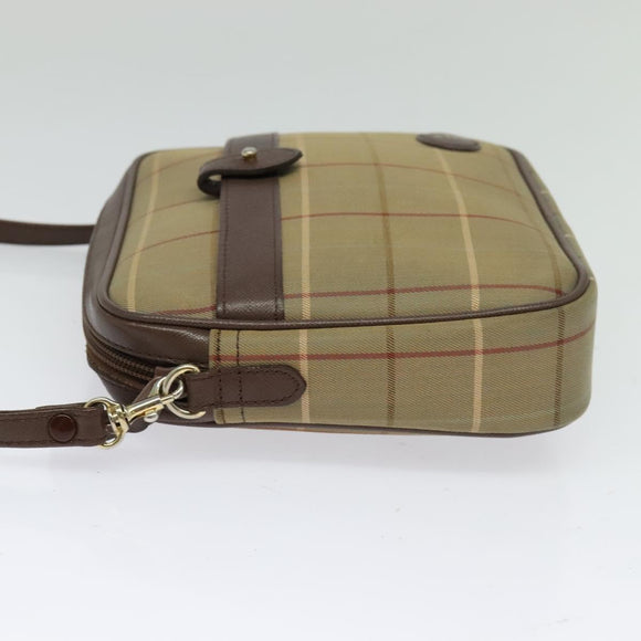 Burberrys Nova Check Shoulder Bag Canvas Brown Gold Auth th6068