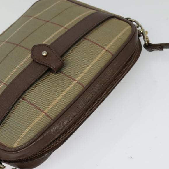 Burberrys Nova Check Shoulder Bag Canvas Brown Gold Auth th6068