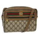 GUCCI GG Supreme Web Sherry Line Bag PVC Beige Gold 56 02 087 Auth th6069-1