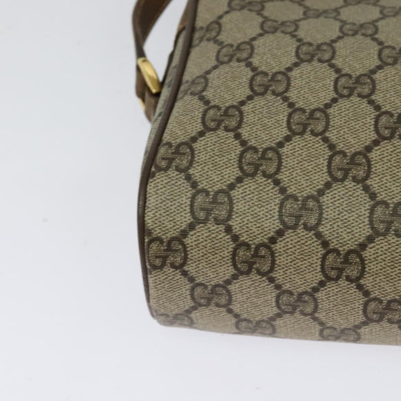 GUCCI GG Supreme Web Sherry Line Bag PVC Beige Gold 56 02 087 Auth th6069