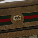 GUCCI GG Supreme Web Sherry Line Bag PVC Beige Gold 56 02 087 Auth th6069-14