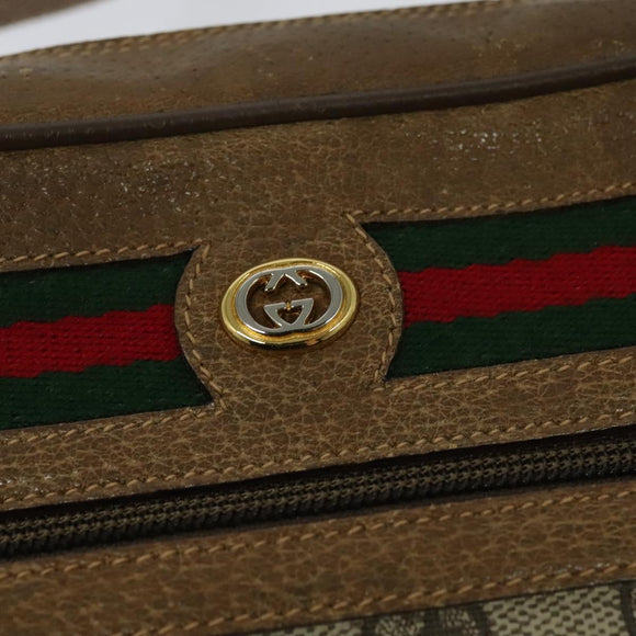 GUCCI GG Supreme Web Sherry Line Bag PVC Beige Gold 56 02 087 Auth th6069