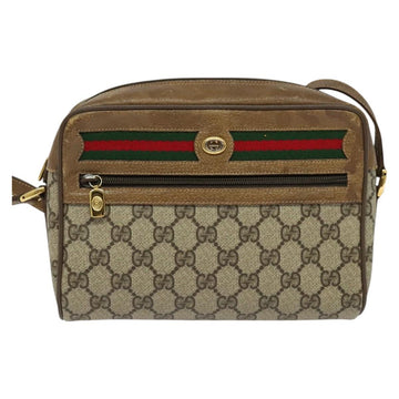 GUCCI GG Supreme Web Sherry Line Bag PVC Beige Gold 56 02 087 Auth th6069 - 0