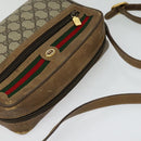 GUCCI GG Supreme Web Sherry Line Bag PVC Beige Gold 56 02 087 Auth th6069-6