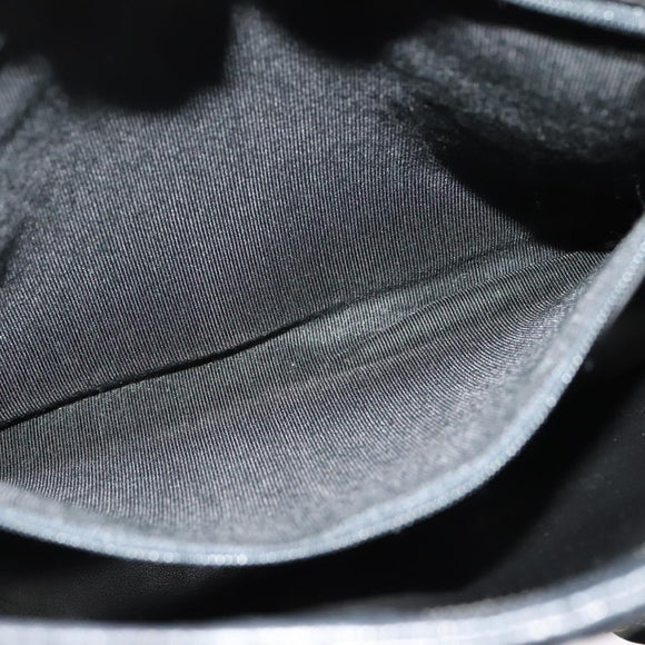 BALLY Quilted Chain Shoulder Bag Leather Black Gold Auth th6071