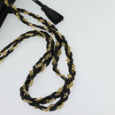 BALLY Quilted Chain Shoulder Bag Leather Black Gold Auth th6071-7