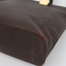BURBERRY Tote Bag Leather Brown Gold Auth th6073-9