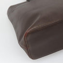 BURBERRY Tote Bag Leather Brown Gold Auth th6073-14