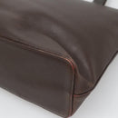 BURBERRY Tote Bag Leather Brown Gold Auth th6073-15