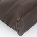 BURBERRY Tote Bag Leather Brown Gold Auth th6073-16