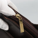 BURBERRY Tote Bag Leather Brown Gold Auth th6073-10