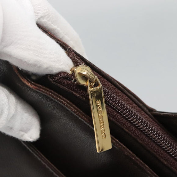 BURBERRY Tote Bag Leather Brown Gold Auth th6073