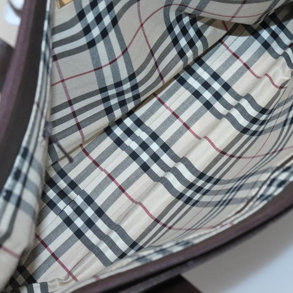 BURBERRY Tote Bag Leather Brown Gold Auth th6073