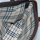 BURBERRY Tote Bag Leather Brown Gold Auth th6073-17