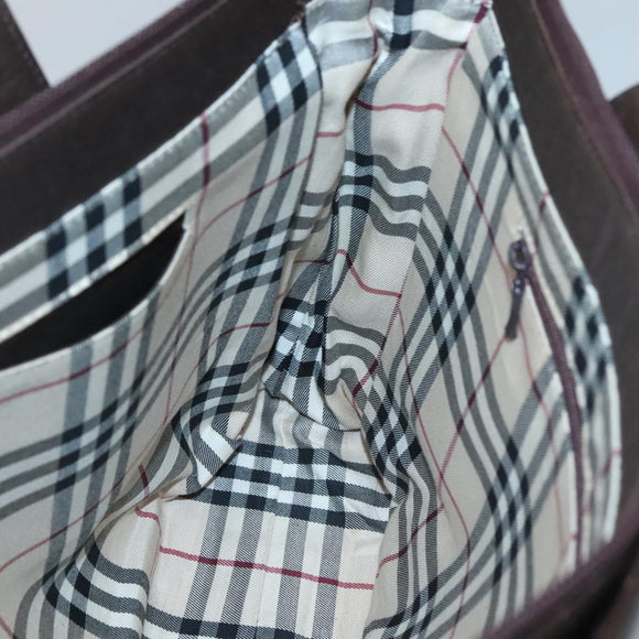 BURBERRY Tote Bag Leather Brown Gold Auth th6073