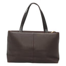 BURBERRY Tote Bag Leather Brown Gold Auth th6073-2