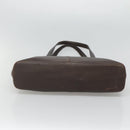 BURBERRY Tote Bag Leather Brown Gold Auth th6073-5