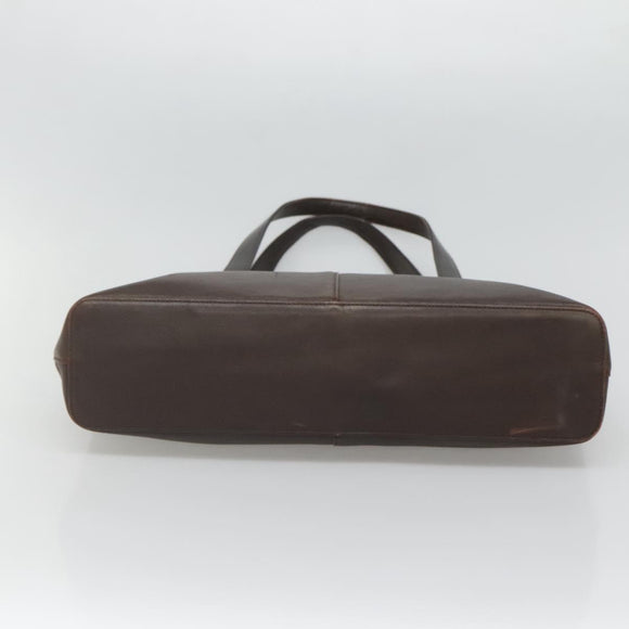 BURBERRY Tote Bag Leather Brown Gold Auth th6073