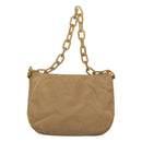 PRADA Chain Shoulder Bag Nylon Beige Auth th6074-2