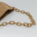 PRADA Chain Shoulder Bag Nylon Beige Auth th6074-7