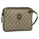 GUCCI GG Plus Supreme Clutch Bag PVC Beige Gold Auth th6080-1