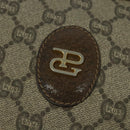 GUCCI GG Plus Supreme Clutch Bag PVC Beige Gold Auth th6080-17