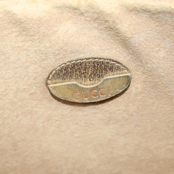 GUCCI GG Plus Supreme Clutch Bag PVC Beige Gold Auth th6080