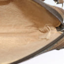 GUCCI GG Plus Supreme Clutch Bag PVC Beige Gold Auth th6080-18