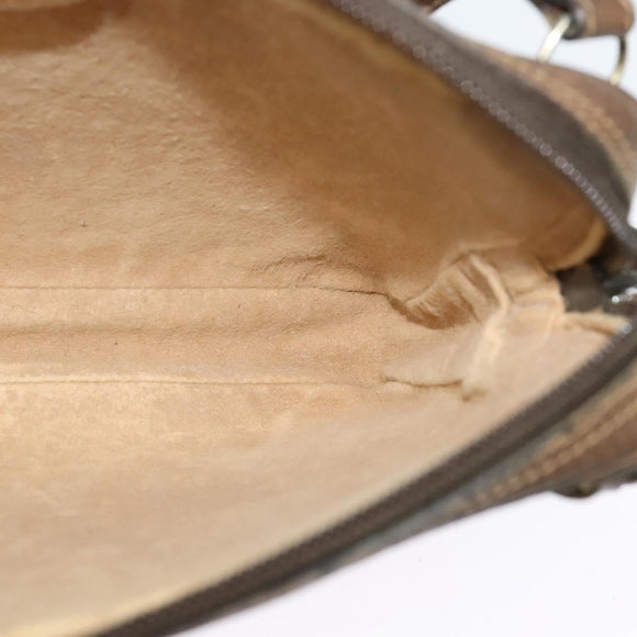 GUCCI GG Plus Supreme Clutch Bag PVC Beige Gold Auth th6080