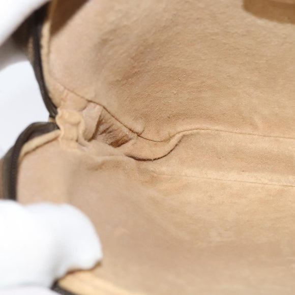 GUCCI GG Plus Supreme Clutch Bag PVC Beige Gold Auth th6080