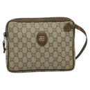 GUCCI GG Plus Supreme Clutch Bag PVC Beige Gold Auth th6080-13