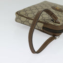 GUCCI GG Plus Supreme Clutch Bag PVC Beige Gold Auth th6080-7