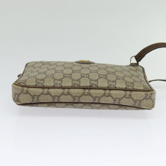 GUCCI GG Plus Supreme Clutch Bag PVC Beige Gold Auth th6080