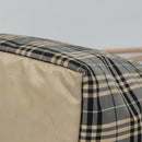 BURBERRY Nova Check Blue Label Tote Bag Nylon Blue Silver Auth th6084-9