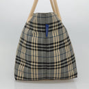 BURBERRY Nova Check Blue Label Tote Bag Nylon Blue Silver Auth th6084-4